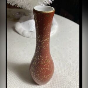 Vintage handcrafted Original Otagiri Rustic Orange Speckled Vase, made in Japan